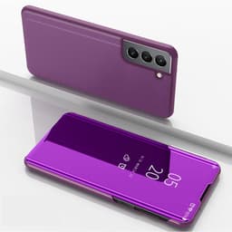SKALO Samsung S21 FE Clear View Mirror Lompakko - Violetti