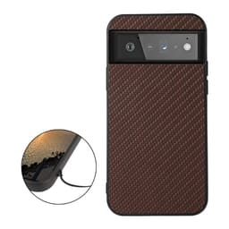 SKALO Google Pixel 6 Pro Carbon Fiber TPU-suojakuori - Ruskea