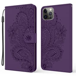 SKALO iPhone 13 Pro Max Mandala Flip Cover - Lilla