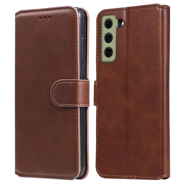 SKALO Samsung S21 FE Classic Lompakkokotelo - Ruskea