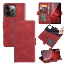 SKALO iPhone 13 Pro Max Premium Plånboksfodral - Röd