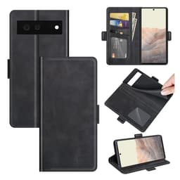 SKALO Google Pixel 6 Premium Wallet Lompakkokotelo - Musta
