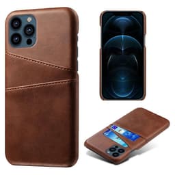 SKALO iPhone 13 Pro Max PU-Läder Korthållare Skal - Mörkbrun