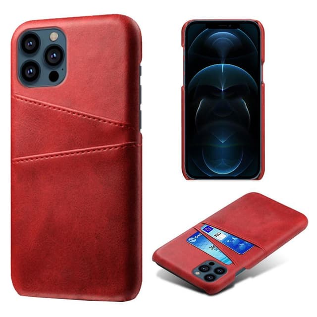 SKALO iPhone 13 Pro Max PU-nahkainen Korttikotelo - Punainen
