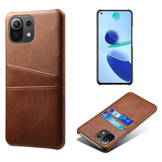 SKALO Xiaomi Mi 11 Lite PU-læder Kortholder Cover - Brun