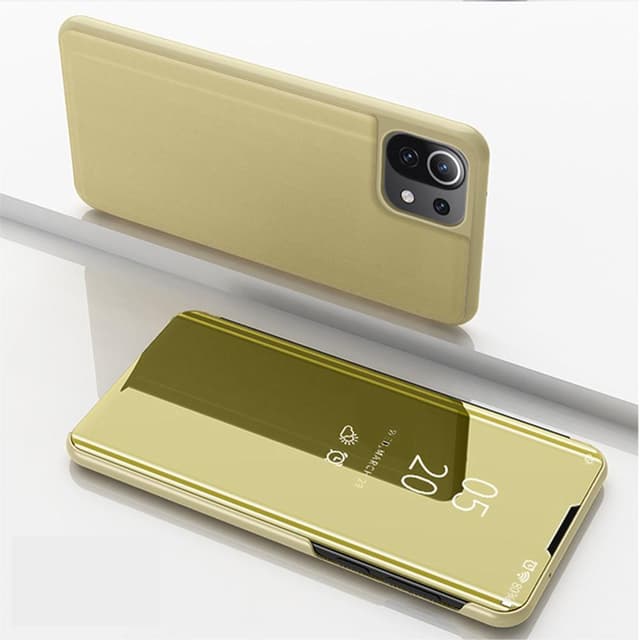 SKALO Xiaomi Mi 11 Lite Clear View Spegel fodral - Guld