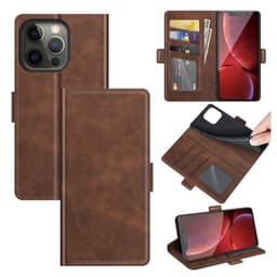 SKALO iPhone 13 Pro Max Premium Wallet Flip Cover - Mørkebrun