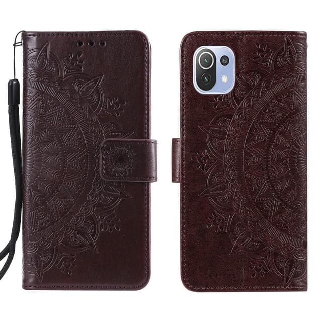 SKALO Xiaomi Mi 11 Lite Mandala Flip Cover - Mørkebrun