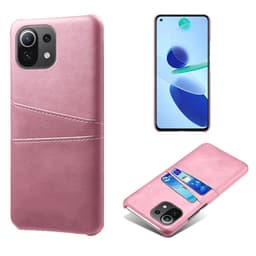 SKALO Xiaomi Mi 11 Lite PU-Läder Korthållare Skal - Roséguld