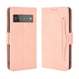 SKALO Google Pixel 6 Pro 6-lokeroa Lompakkokotelo - Pinkki