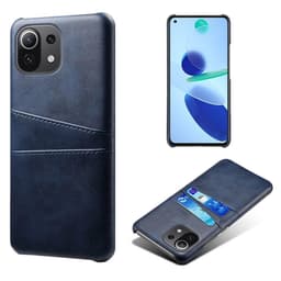SKALO Xiaomi Mi 11 Lite PU-Läder Korthållare Skal - Blå