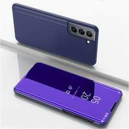 SKALO Samsung S21 FE Clear View Lompakkokotelo - Tumman violetti