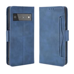 SKALO Google Pixel 6 Pro 6-lokeroa Lompakkokotelo - Sininen