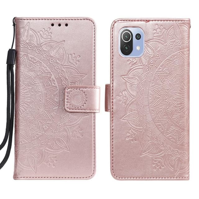 SKALO Xiaomi Mi 11 Lite Mandala Flip Cover - Rosa guld