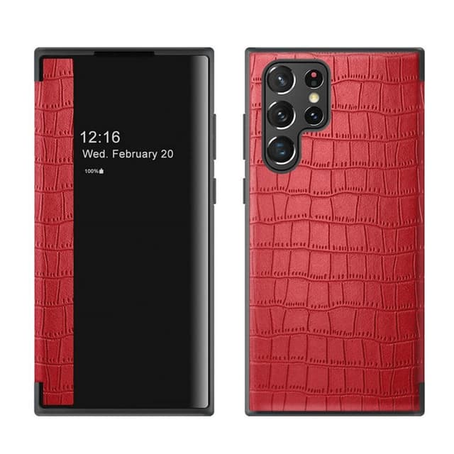 Crocodile Flipdeksel Samsung Galaxy S22 Ultra  - RØD