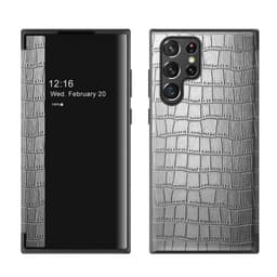 Crocodile FlipCover Samsung Galaxy S22 Ultra  - Silver