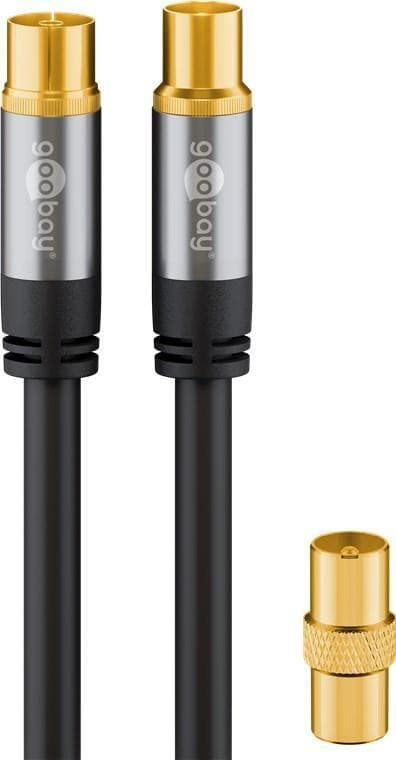 Goobay TV-antennekabel (135 dB), 4x skjermet