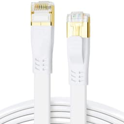 Ethernet Cat 8 platt nätverkskabel 1 meter Vit