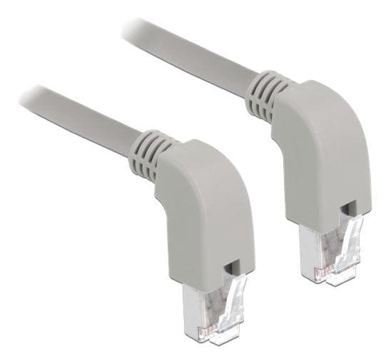 Delock Network cable RJ45 Cat.5e SF/UTP downwar / downward angled 1m