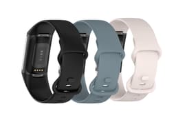 Fitbit Charge 5 armband silikon (storlek S) 3-pack Vit/Blå/Svart