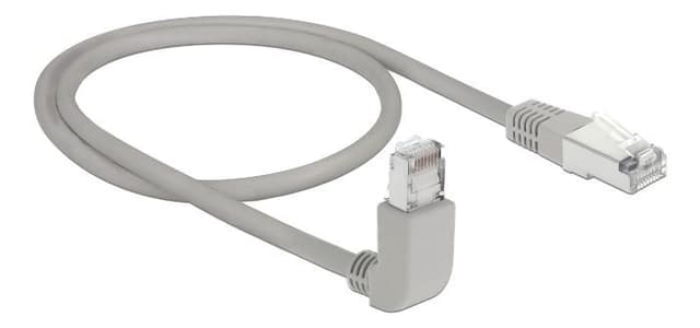 Delock Network cable RJ45 Cat.6A S/FTP upwards angled / straight 0.5 m