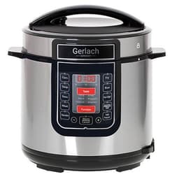 Gerlach Multifunksjonell Elektrisk Trykkoker GL 6412 Rustfritt stål/Svart, 6 L, Antall programmer 14, Lokk inkludert