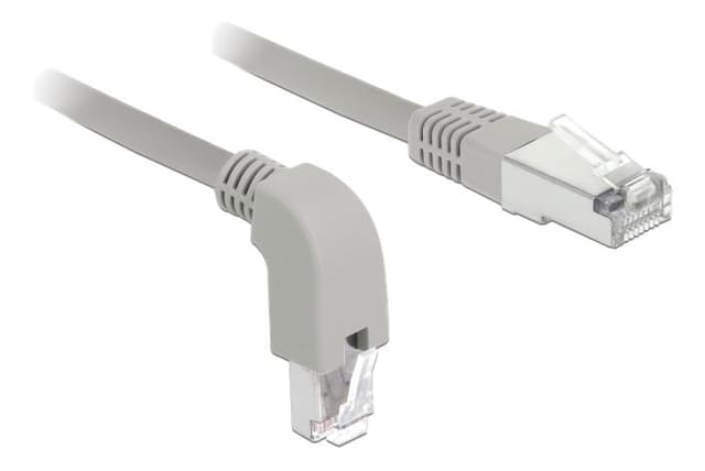 Delock netværkskabel RJ45 Cat.5e SF / UTP nedad vinklet / lige 1m