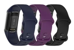 Fitbit Charge 5 armbånd silikon (størrelse S) 3-pakning Mørk blå / lilla / svart