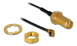 Delock Antenna Cable SMA jack bulkhead to MHFI plug 1.13 20 cm threa