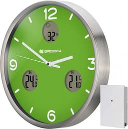 vegg MyTime io NXclock 30 cm aluminium grønn/sølv