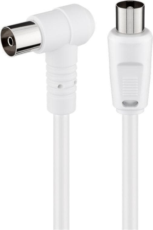 Vinklet antennekabel (80 dB), 2x skjermet