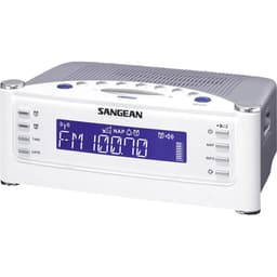 Radiovækkeur Sangean ATOMIC 22 FM, AM (1018) Hvid, Sølv