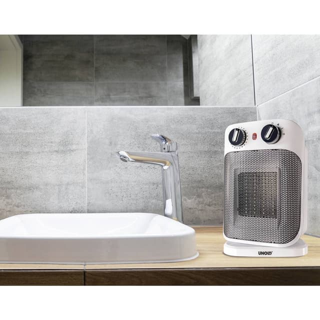 Unol Termoventilatore In Ceramica Per Bagno, IP21, Colore Bianco, Modello 86460, Riscaldamento Rapido E Silenzioso - 4