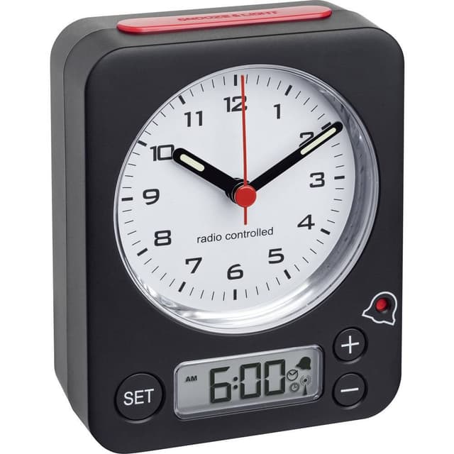 TFA Dostmann 60.1511.01 DCF Väckarklocka Svart