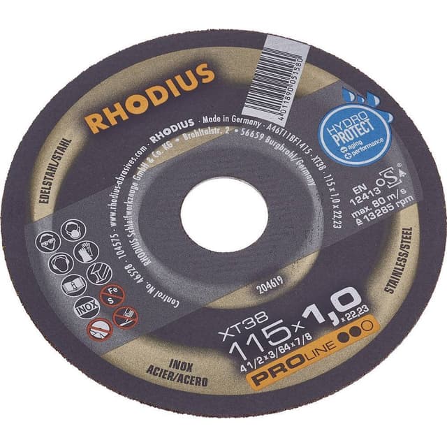 Separationspår rakt 125 mm 22.23 mm Rhodius FT38 TOP