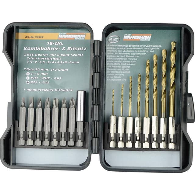 Brüder Mannesmann M54325 16 delar Borr- & bitssats