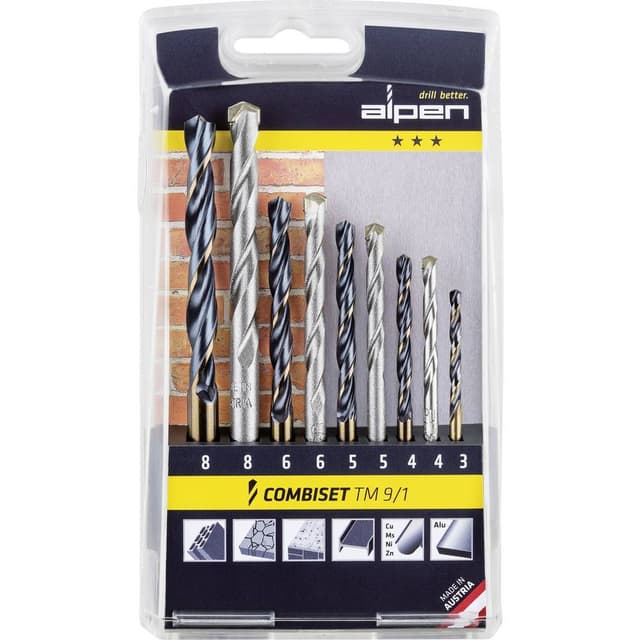 Alpen 0000802122100 TM 9/1 9 delar Universalborr