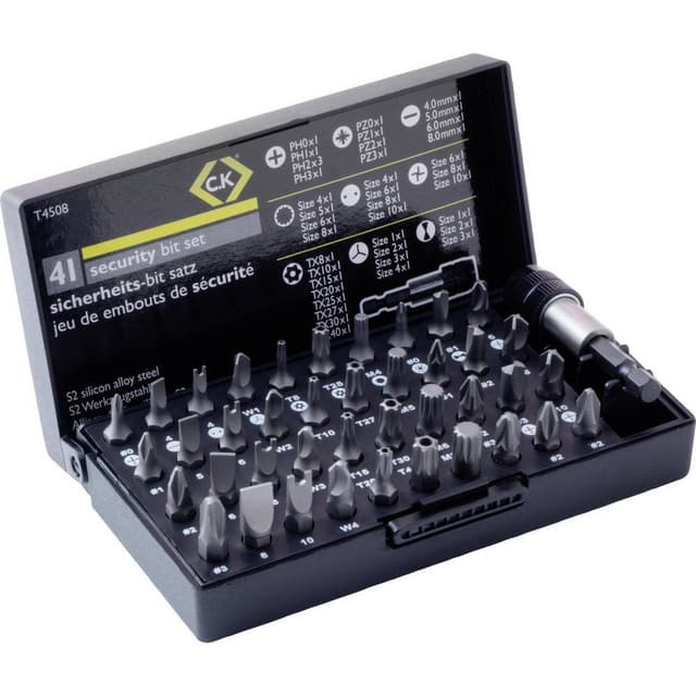C.K. T4508 Bit-Set 41 delar Spår, Stjärnspår Phillips