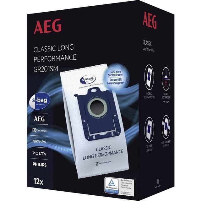 AEG GR201SM Dammsugarpåsar-pack 12 st