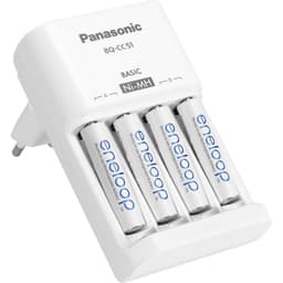 Panasonic BQ-CC51 + 4x eneloop AAA Oplader til runde celler NiMH R03 (AAA), R6 (AA)
