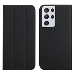 Ultratynt mobildeksel med holder til Samsung Galaxy S21 Ultra 5G - Sort