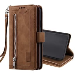 Flip-etui med 9 kortlommer for Samsung Galaxy S21 - Brun