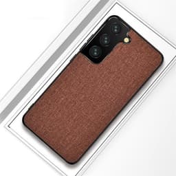 Beskyttelsedeksel med tekstil på utsiden til Samsung Galaxy S21+  - Brun