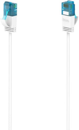 Hama Flexi-Slim Ethernet kabel CAT 6a, 10 Gbps U/UTP 0,75m (hvit)