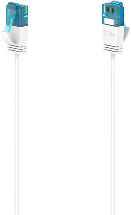 Hama Flexi-Slim Ethernetkabel CAT 6a, 10 Gbps U/UTP 3m (vit)
