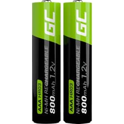 Genopladeligt AAA-batteri NiMH 2 stk 800 mAh Green Cell HR03