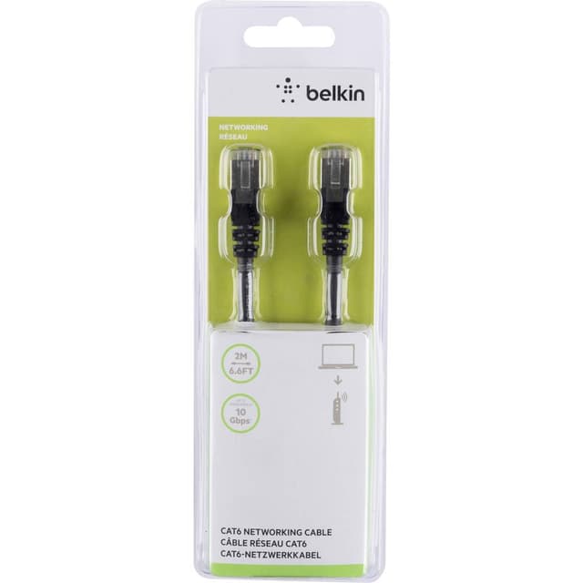 Belkin A3L981BT02MBKHS RJ45 Nätverk Anslutningskabel