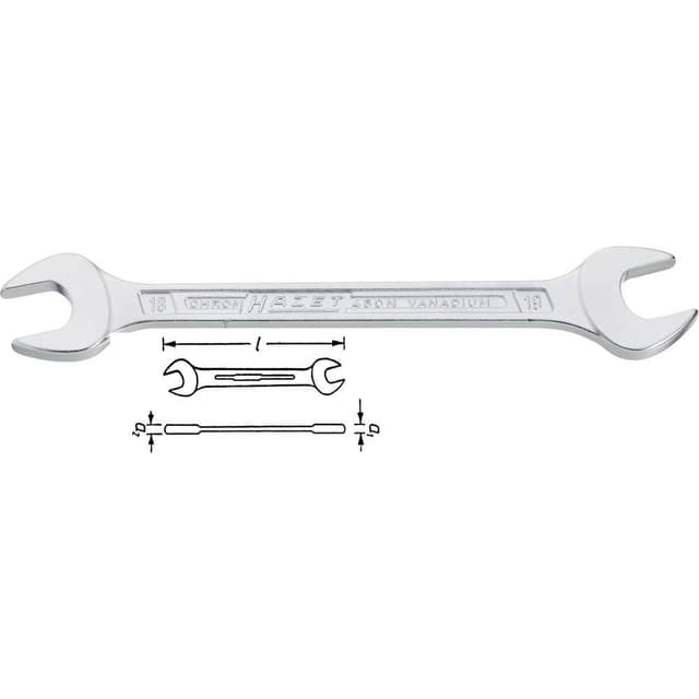 Dubbelskruvnyckel 17 - 19 mm DIN 3110, DIN ISO 10102