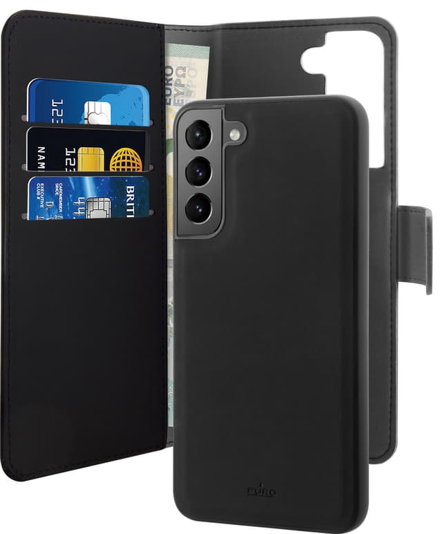 Puro 2in1 plånboksfodral för Samsung Galaxy S22+ (svart)