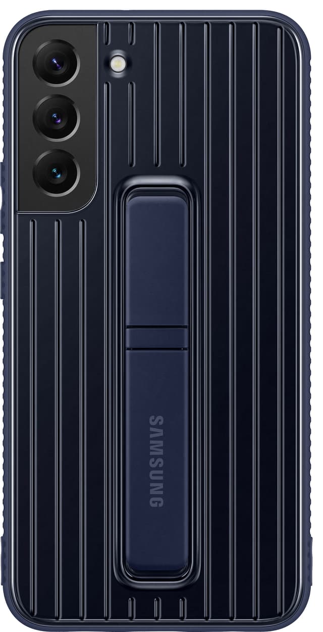 Samsung S22 Plus skyddsfodral med ställ (marinblått)